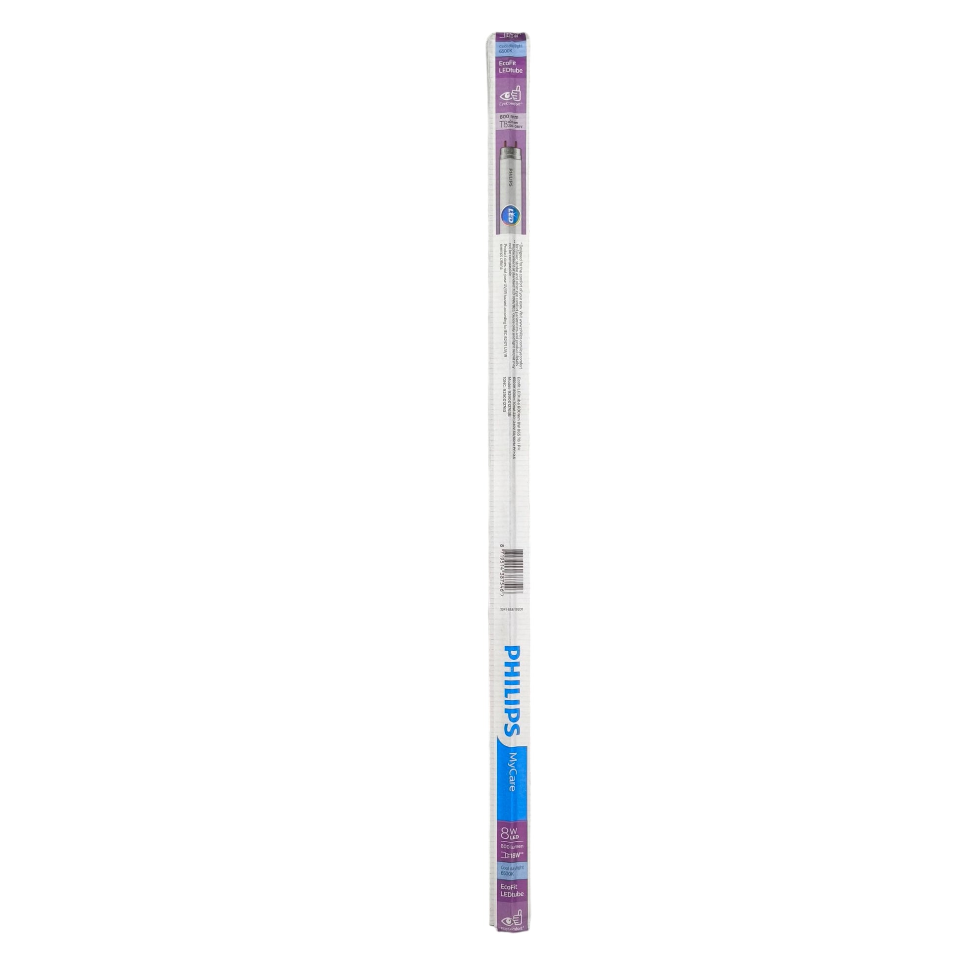 Philips 8W T8 LED Fluorescent Tube Ecofit 220V Single Ended Daylight 600mm or 60cm Length