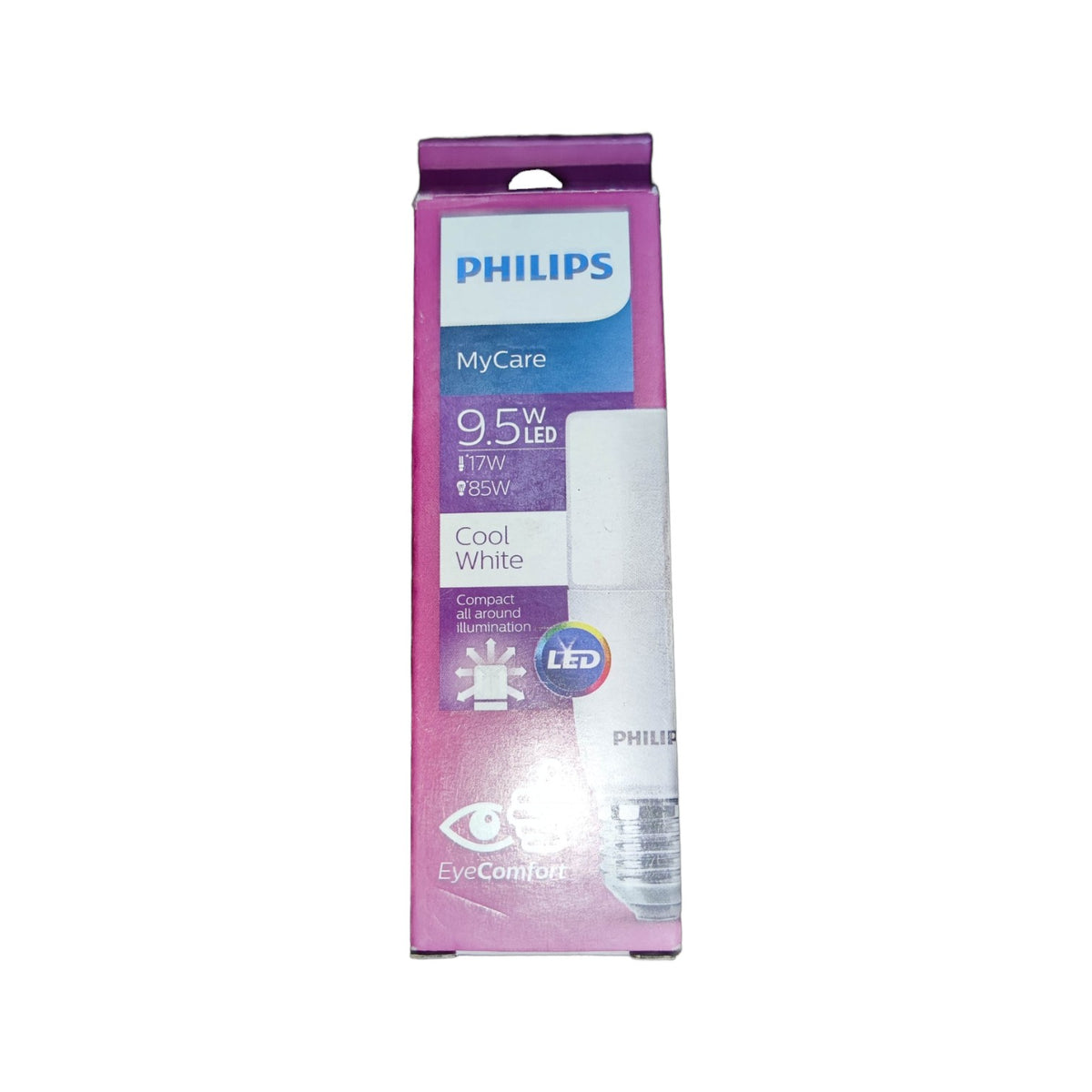 Philips MyCare 9.5W LED Bulb with warm white LED bulb 3000K Eye Comfort packaging