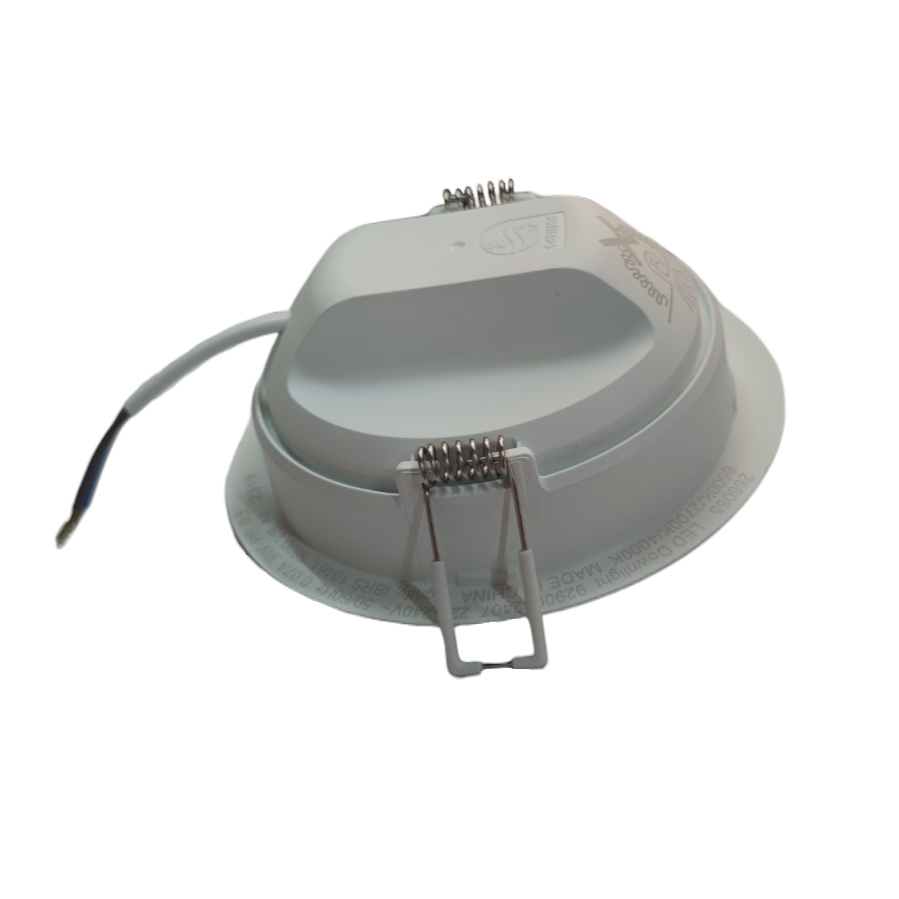 Gray LED light fixture on a white background