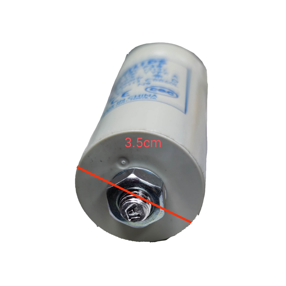 Philips 18UF lamp capacitor with a silver mounting bolt for electrical circuitry applications