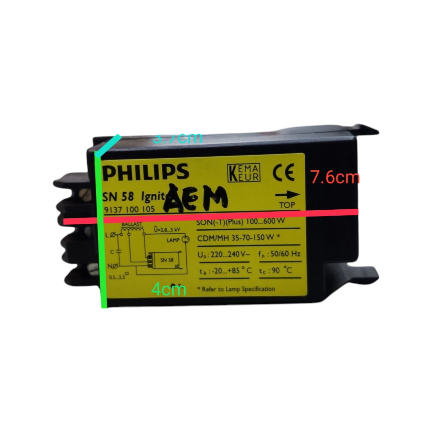 Philips ignition component with technical details on a white background