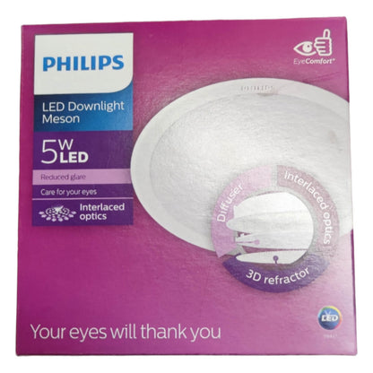 Philips LED downlight packaging with purple background