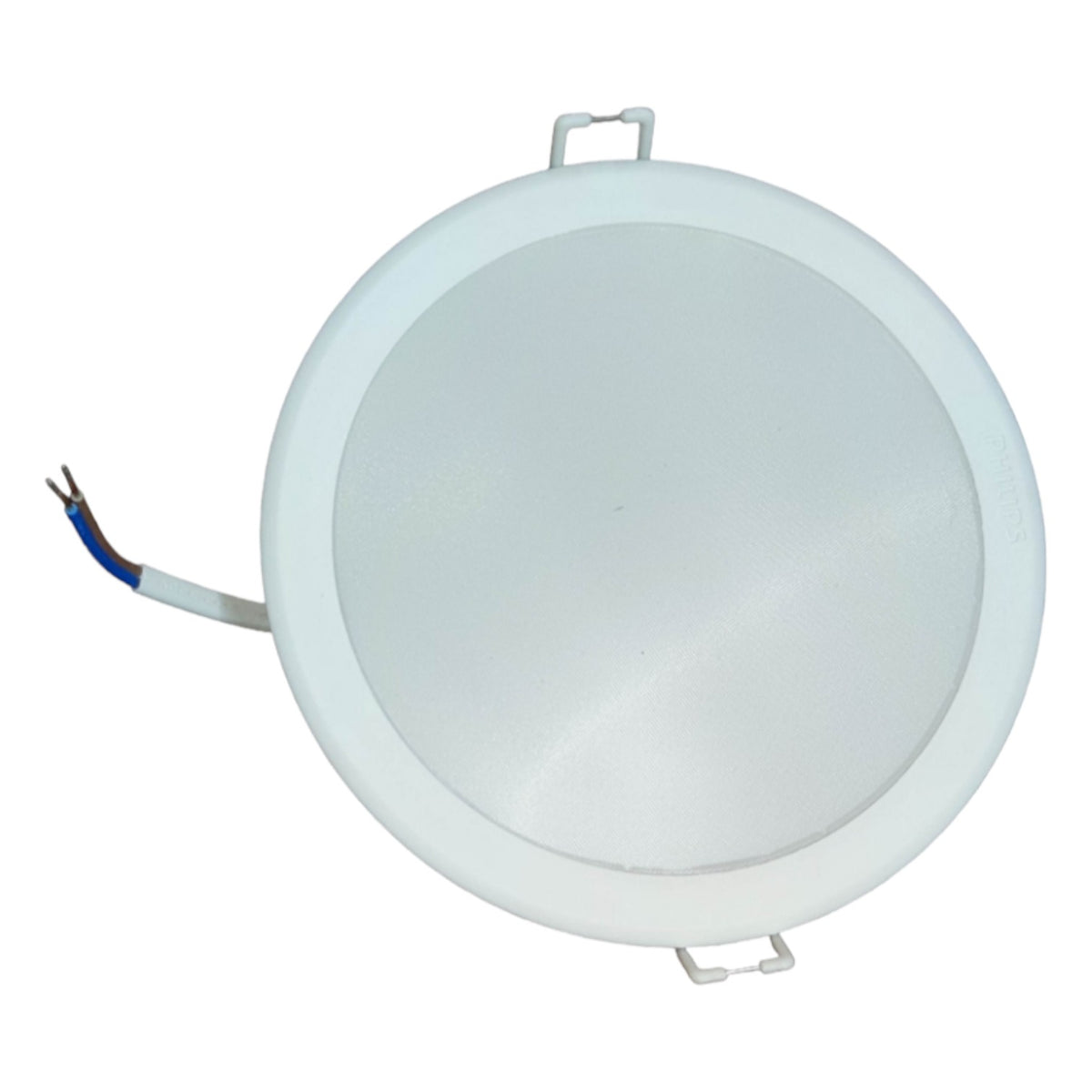 Round LED downlight on a white background