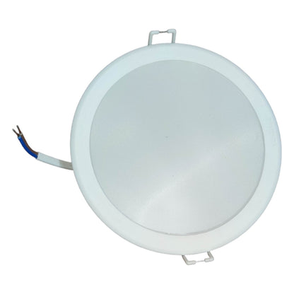 Round LED downlight on a white background