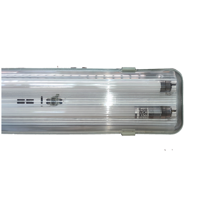 Philips Opple 2x8W LED ECOFIT daylight lighting installation with a clear protective cover