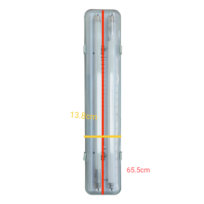 Philips Opple 2x8W LED ECOFIT daylight lighting fixture with clear casing and dimensions