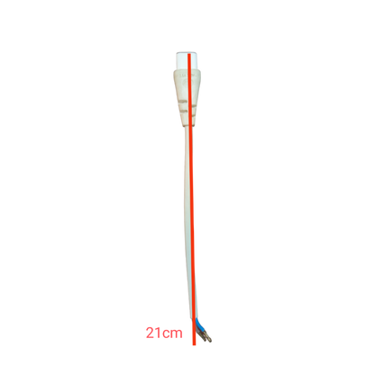 Philips T5 batten connector with white casing and attached wiring measuring 21cm