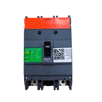 Schneider 160A 2 Pole MCCB Industrial Circuit Breaker Single Phase 36KAIC 250V EZC250H2160