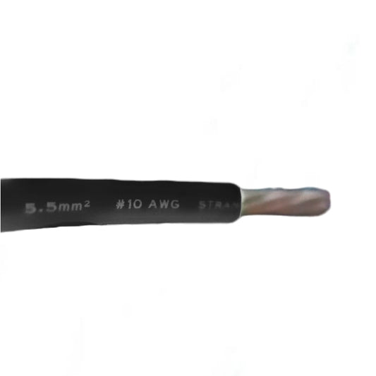 Royu 5.5mm Stranded Wire AWG 10/7 Pre Cut THHN/THWN (1 Meter) Black
