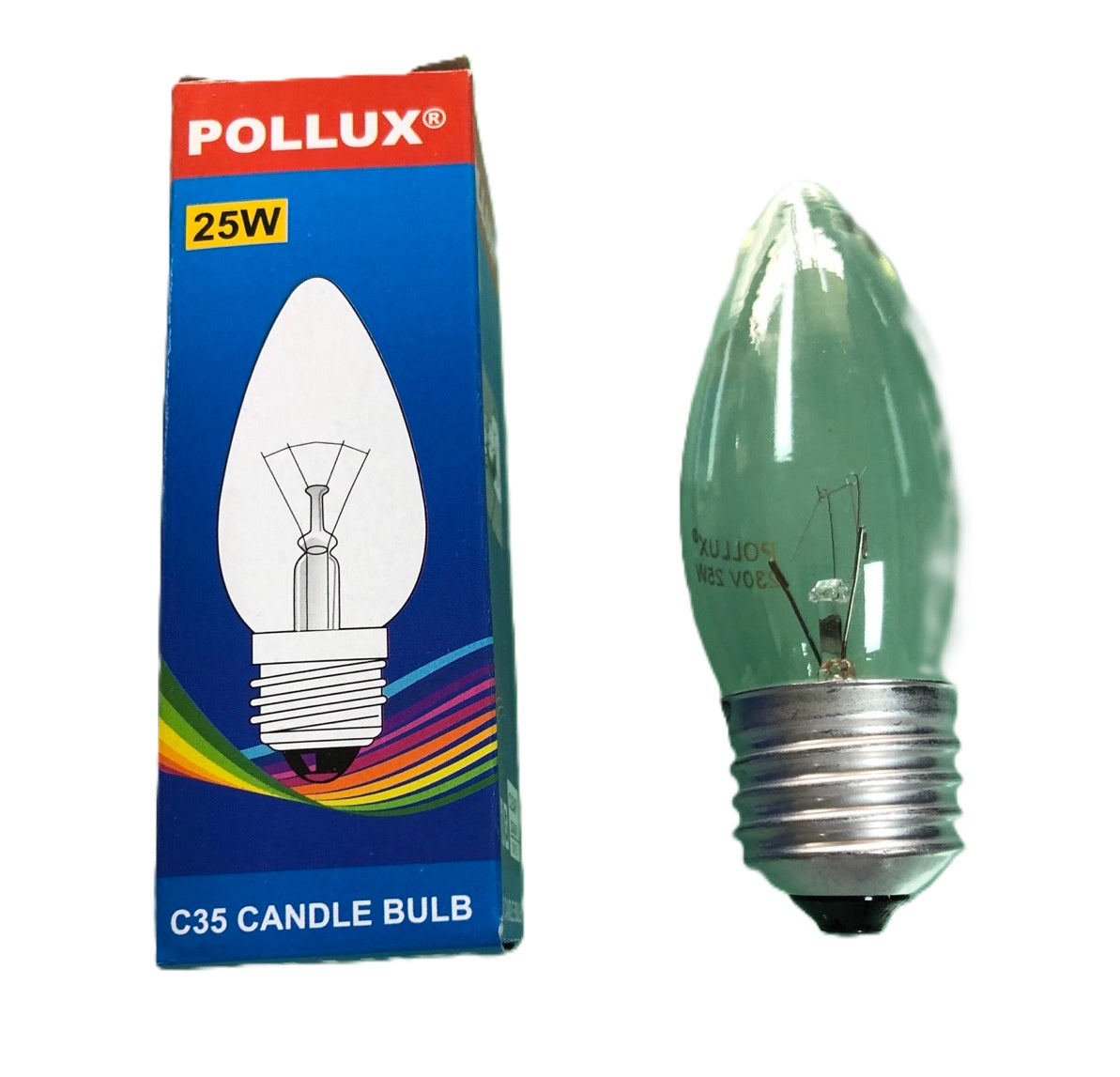 Pollux candle bulb,decorative, candle-shaped light bulb 25W 230V Clear E27 C35 bulb Electx