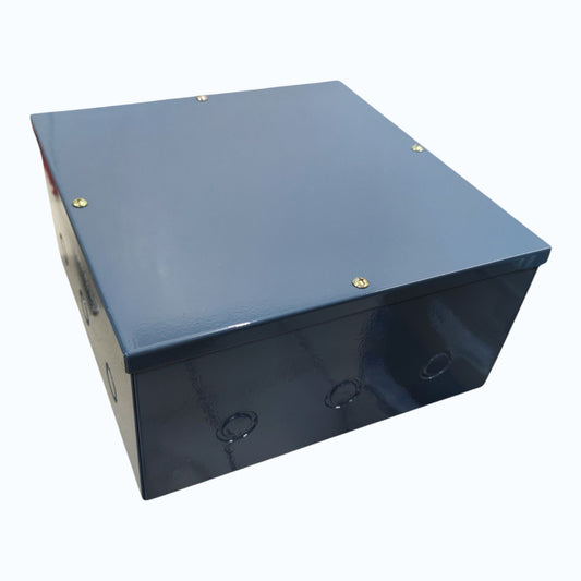 Pull Box 4 x 10 x 10 Inches Gauge 18 Powder Coated Gray, Depth: 101.6 mm  Width: 254.0 mm  Length / Height: 254.0 mm