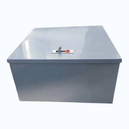 Pull Box with Push lock 8 x 8 x 4.5 Inches Gauge 18 Powder Coated Gray, Depth: 203.2 mm  Width: 203.2 mm  Length / Height: 114.3 mm