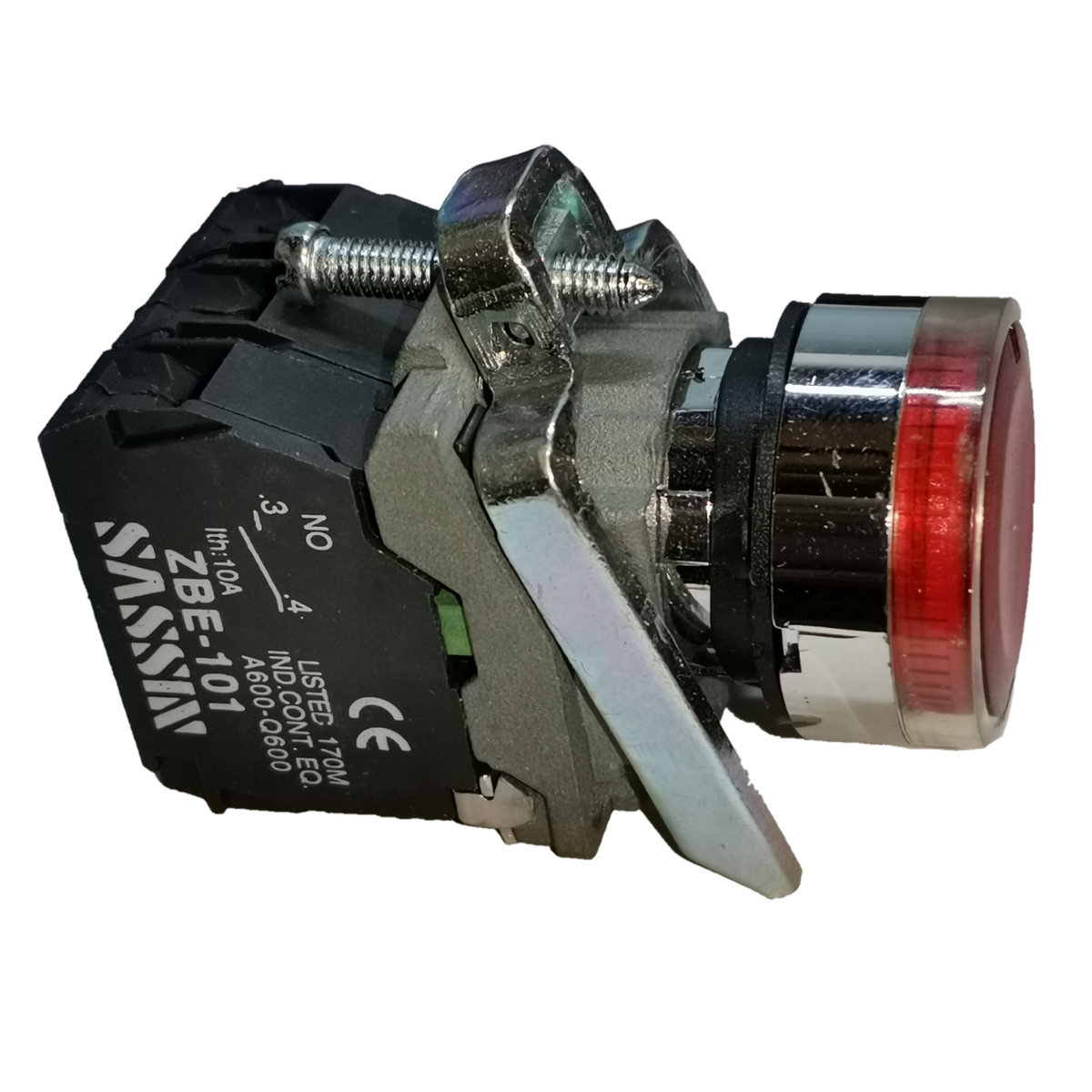 Sassin metal push button with indicator light for electrical control applications