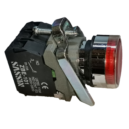 Sassin metal push button with indicator light for electrical control applications