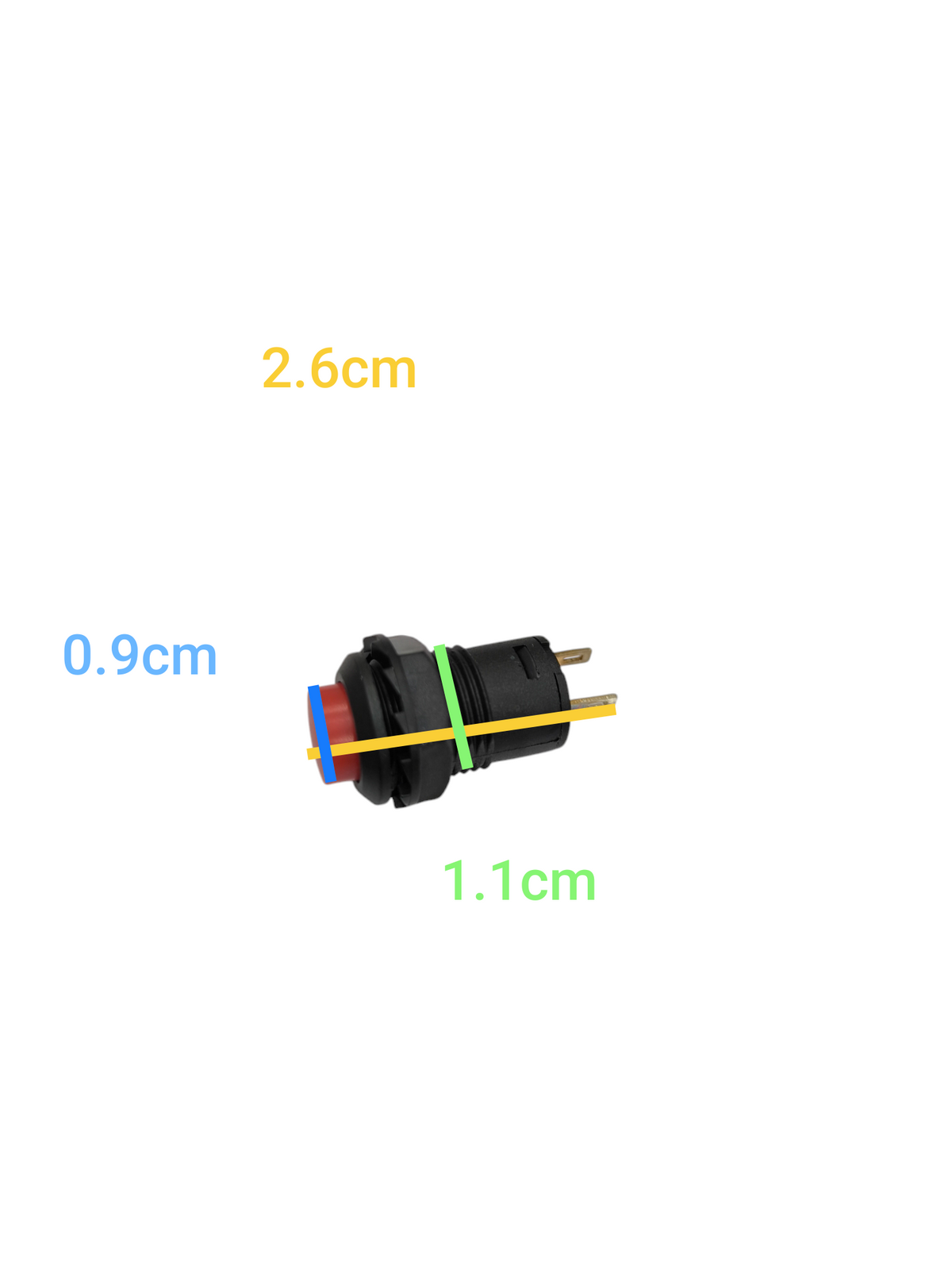 Red Push Lock 1A 220V Electrical Button with a Diameter of 2.6cm for Various Applications