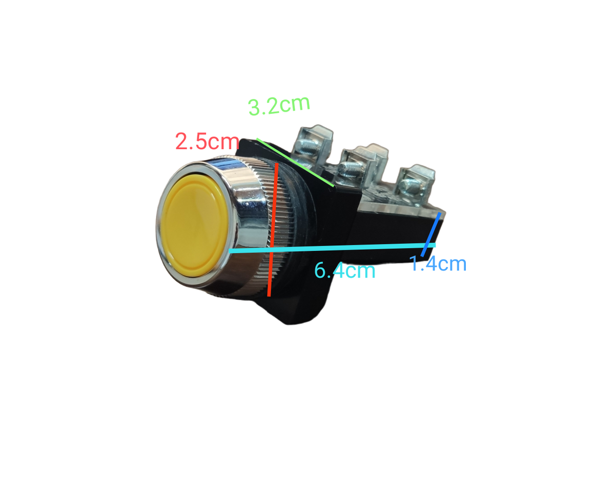 Auspicious Yellow 30mm Push Button Switch 3A 2NO/2NC