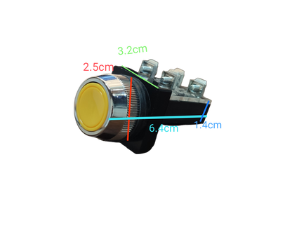 Auspicious Yellow 30mm Push Button Switch 3A 2NO/2NC