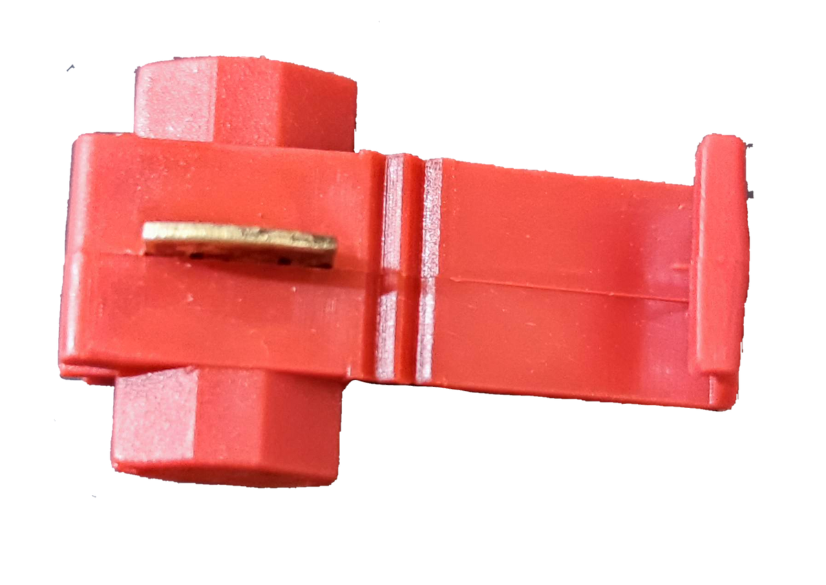 Red quick connect terminal set for easy electrical wire connections and secure fittings