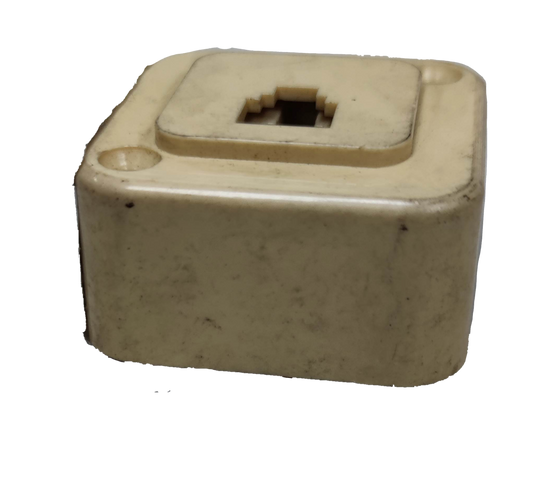 Modular telephone jack box RJ11 6 Pins in beige color for secure telephone connections