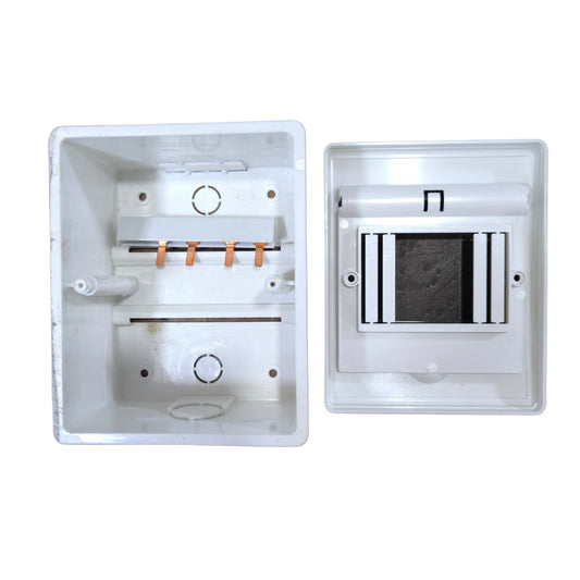 Regina 2-4 Ways Plastic Distribution Box For Miniature Circuit Breaker Surface or Recessed Type RDB0204 Electx Electrical Supply