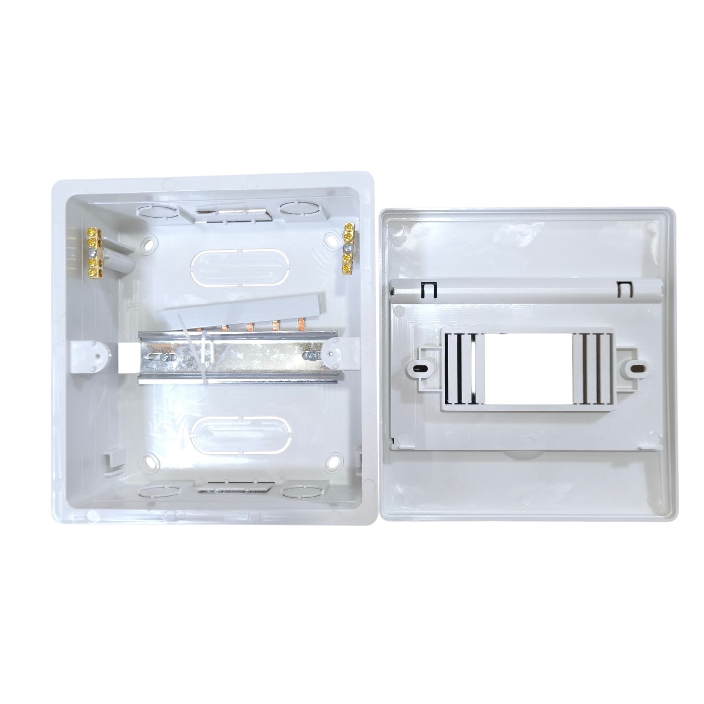 Regina 6 Ways Plastic Distribution Box with Bus Bar For Miniature Circuit Breaker Surface or Recessed Type RDB0206 Electx Electrical Supply