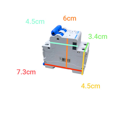 Royu 10A 2 Pole Miniature Circuit Breaker 4.5KAIC 220V RMB2P10C4