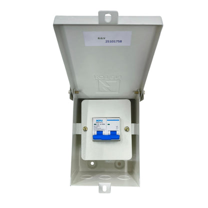 Royu 125A 2Pole 7.5 KAIC 220V Miniature Circuit Breaker with Nema 3r Enclosure K63NNEMA3RE-2P/3P+RMB2P125C10