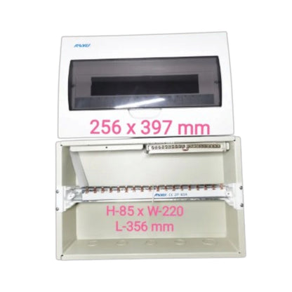 Royu 18 Ways Flush Type Metal Base Distribution Box with Busbar for 18 Breakers 1 Pole RUMF01D1N18