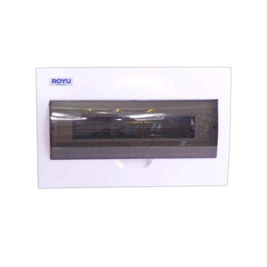 Royu 18 Ways Flush Type Metal Base Distribution Box with Busbar for 9 Breakers 2 Pole RUMF01D2N18