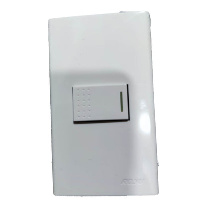 Royu 1 Gang 1 Way Switch Device with Plate Cover 10A 250V Wide Series RWP1/ RWS1A Electx Electrical Supply