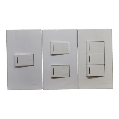 Royu 1 Gang 1 Way Switch Device with Plate Cover 10A 250V Wide Series RWP1/ RWS1A Electx Electrical Supply