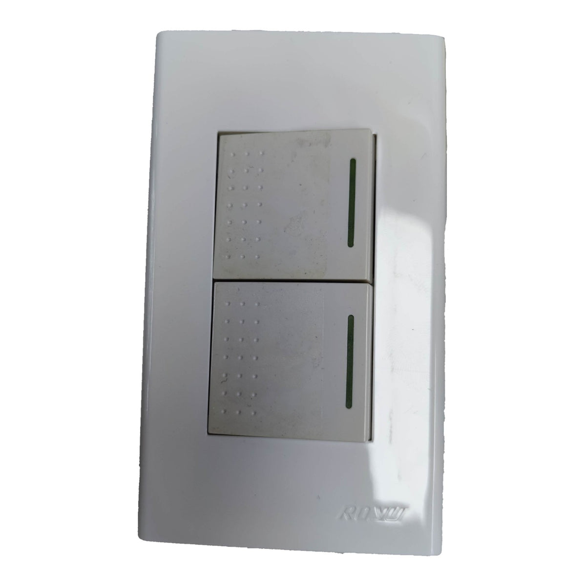 Royu 2 Gang 1 Way Switch 3 Device with Plate Cover Wide Series RWP3/2XRWS1-B Electx Electrical Supply
