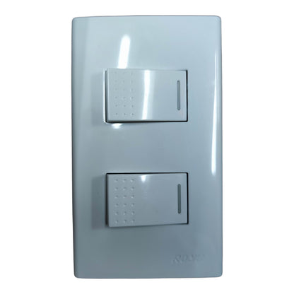 Royu 2 Gang 3 Way Switch Device with Plate Cover 10A 250V RWP2/ 2XRWS3 Electx Electrical Supply