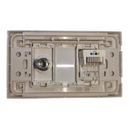 An RJ45 network module with an integrated 100M Ethernet port, shown from the back on a solid white background.