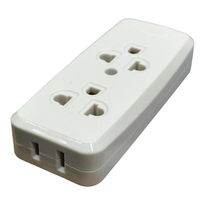 Royu 2 Gang Universal Outlet with Ground with 1 Gang Flat Pin Outlet 10A 250V REDOU502 Electx Electrical Supply