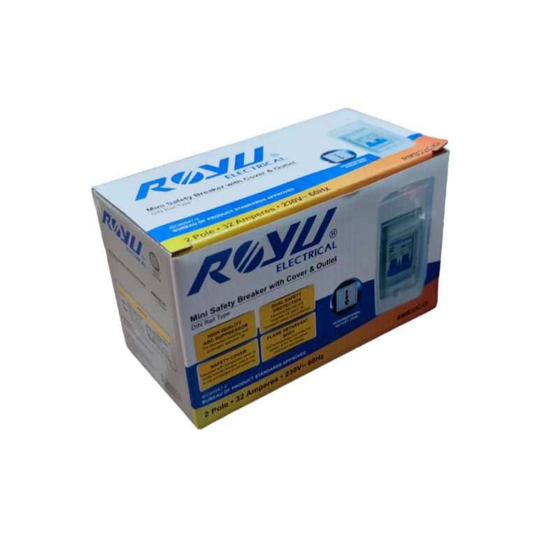Royu boxed mini safety breaker 2 pole packaging 32A Circuit Breaker 220V 6KIAC for residential panels