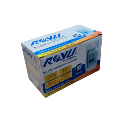 Royu boxed mini safety breaker 2 pole packaging 32A Circuit Breaker 220V 6KIAC for residential panels
