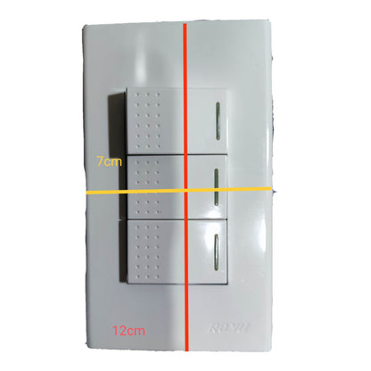 Royu 3 Gang 3 Way Switch Device with Plate Cover Wide Series 10A 250V RWP3/ 3XRWS3 Electx Electrical Supply