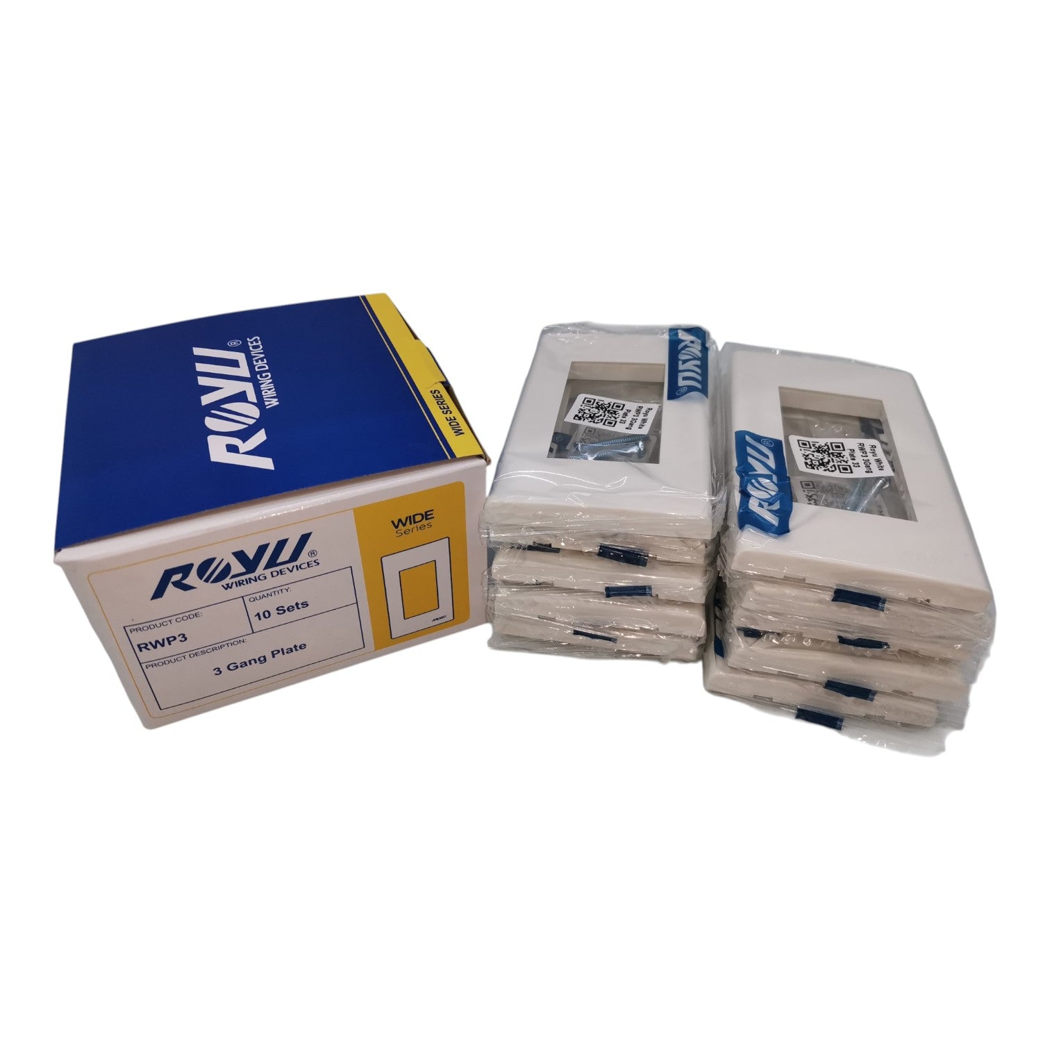 Royu 3 Gang Plate Cover Device Wide Series 10Pcs per Order Electx Electrical Supply