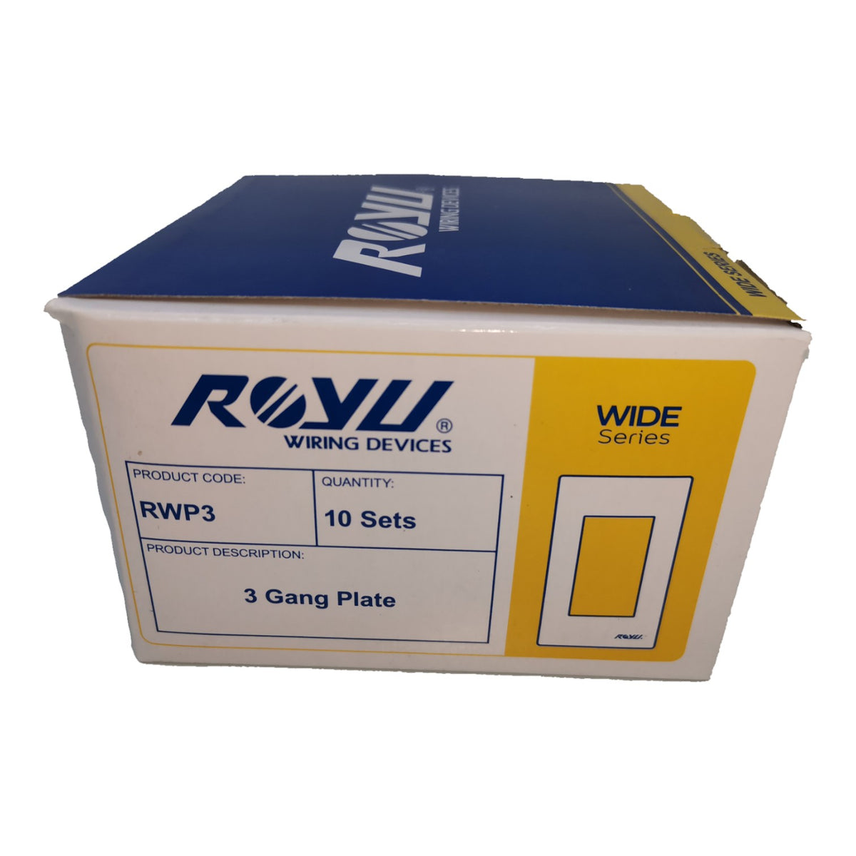 Royu 3 Gang Plate Cover Device Wide Series 10Pcs per Order Electx Electrical Supply