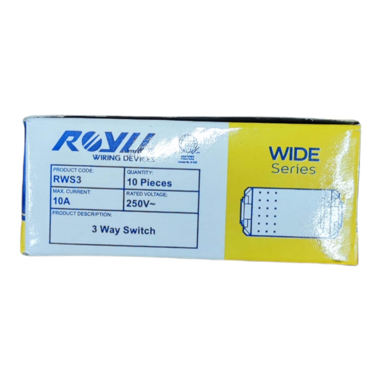 Royu 3 Way Switch Device 10A 250V Wide Series RWS3 10pcs Per Pack Electx Electrical Supply