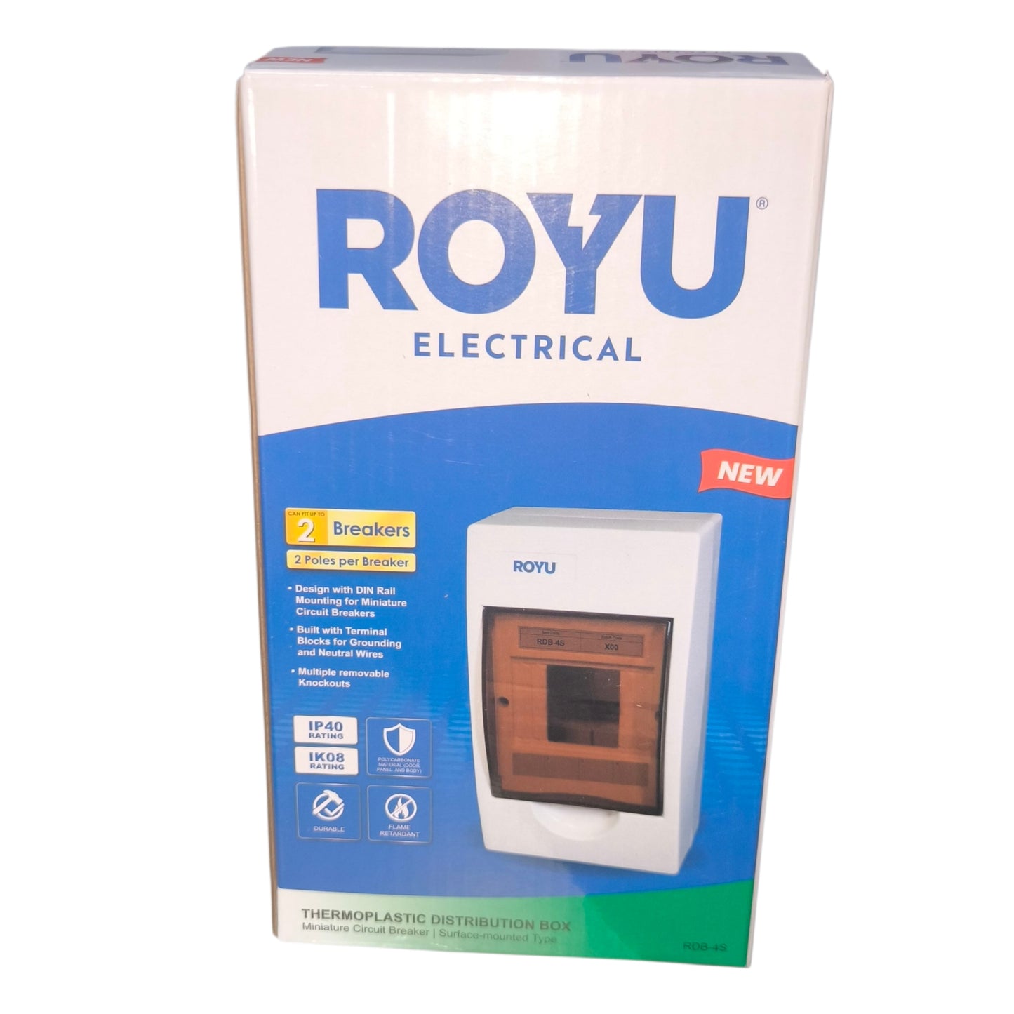 Royu electrical box packaging on a white background
