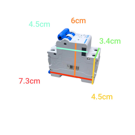 Royu 63A 2 Pole Miniature Circuit Breaker 4.5KAIC 220V RMB2P63C4 Electx Electrical Supply