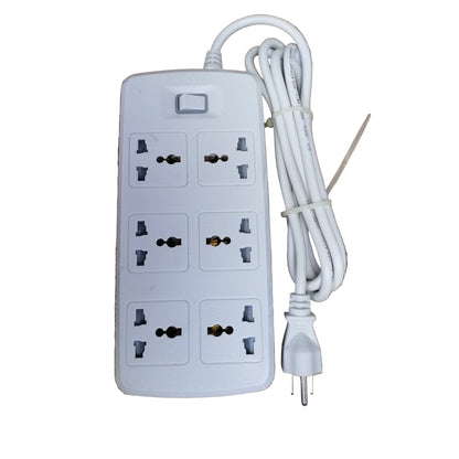 Royu 6 Gang Universal Extension Cord with One Switch 10A 2 Meters Cord