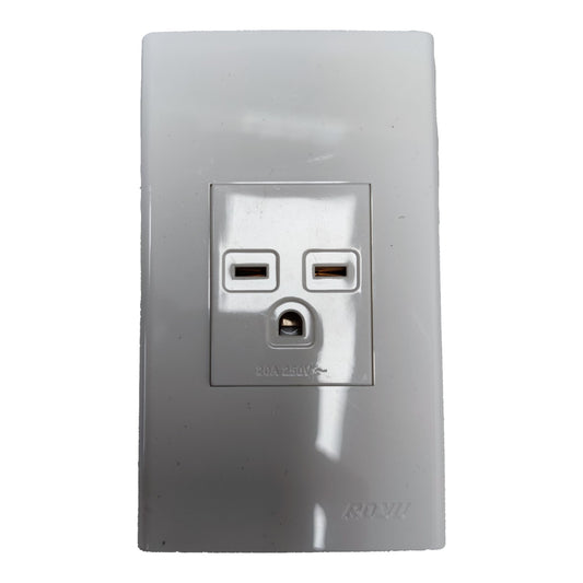 Royu Aircon Outlet with Plate Cover Wide Series 20A 250V WD901 Electx Electrical Supply