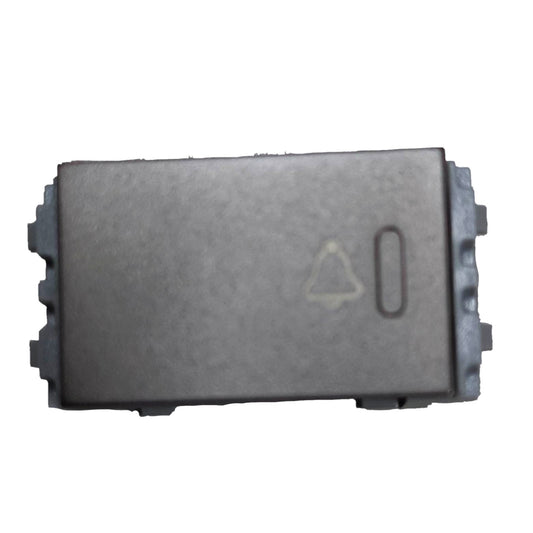 A dark gray rectangular electronic component or module with molded symbols on the top surface, isolated on a white background.