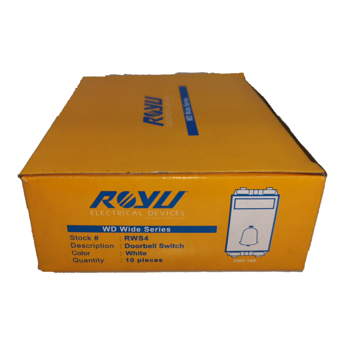 Royu Doorbell Switch 10A 250V Wide Series RWS4 10Pcs per Order Electx Electrical Supply