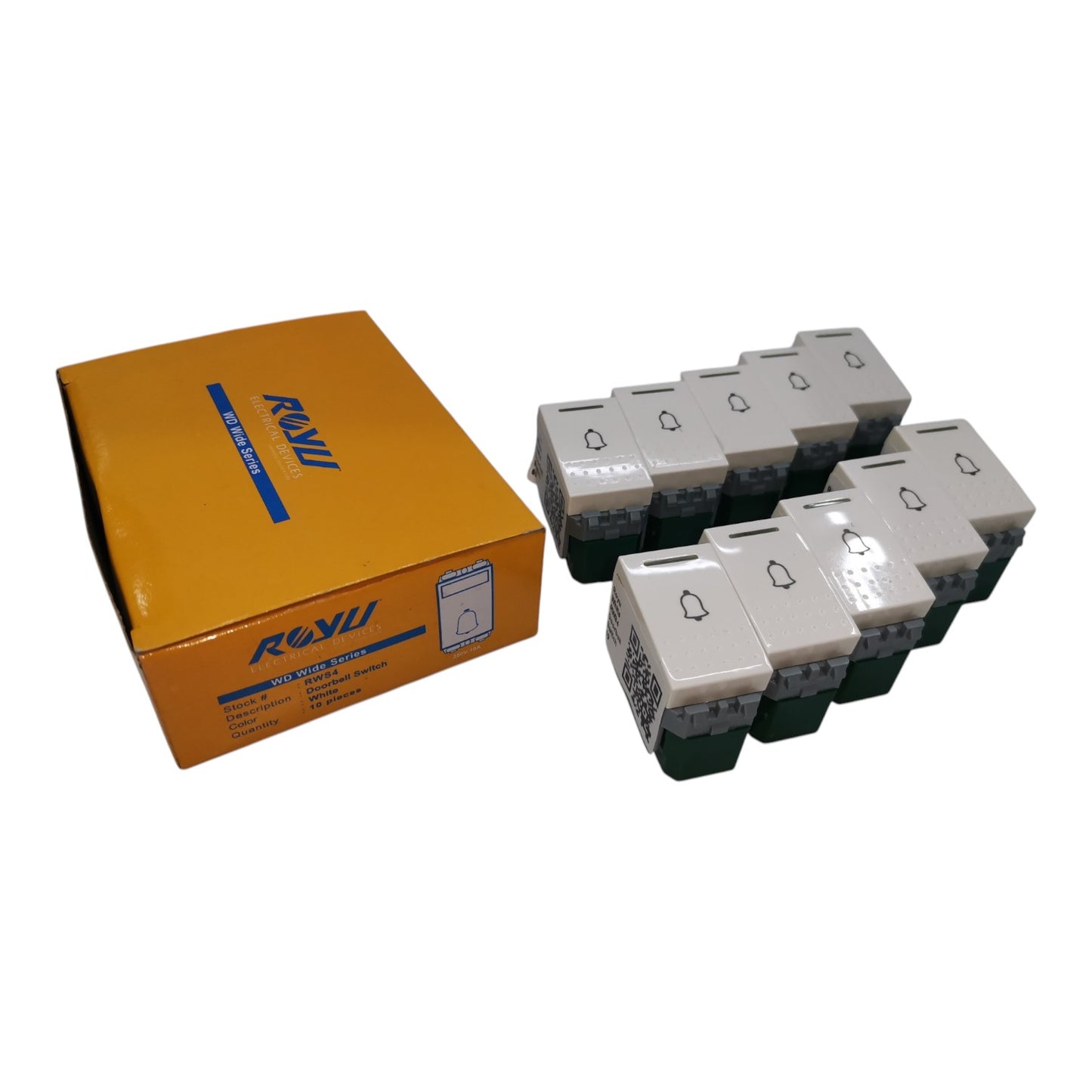 Royu Doorbell Switch 10A 250V Wide Series RWS4 10Pcs per Order Electx Electrical Supply