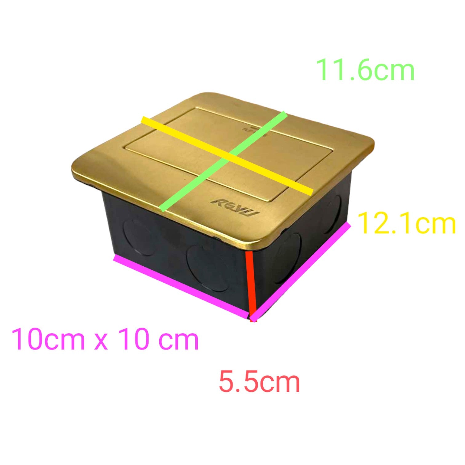 Royu Floor Outlet 4 Port USB Outlet 5V DC 2100mAh and LAN Outlet Available in Gold or Silver RWF/(RWO9)X2/RWX3 Electx Electrical Supply 1