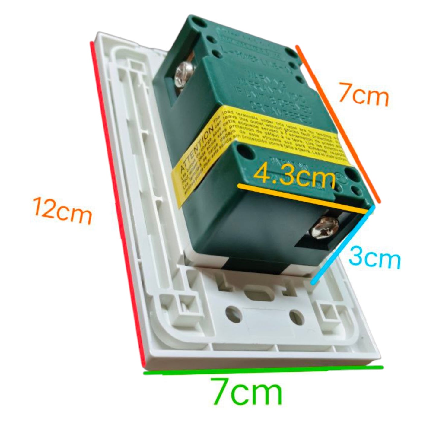 Royu GFCI Duplex Universal Outlet with Ground 20A 220V AC WD933